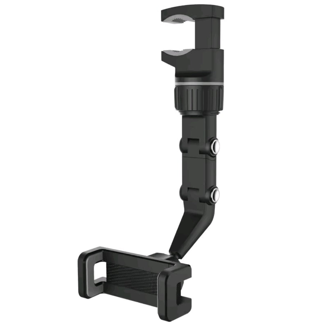 360° Rotatable Rearview Mirror Phone Holder – Universal Retractable Car Mount