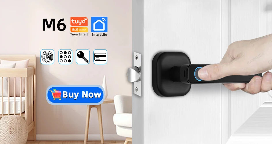 Smart Fingerprint Door Lock Digital Electronic Lock with Password/Key/IC Card/ Smartlife/ Tuya APP Unlock
