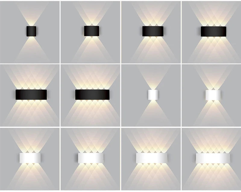 Aluminum LED Wall Lamp Waterproof IP65 interior wall light Up and Down Outdoor Garden Lights Bedroom Living Room Stairs Lighting