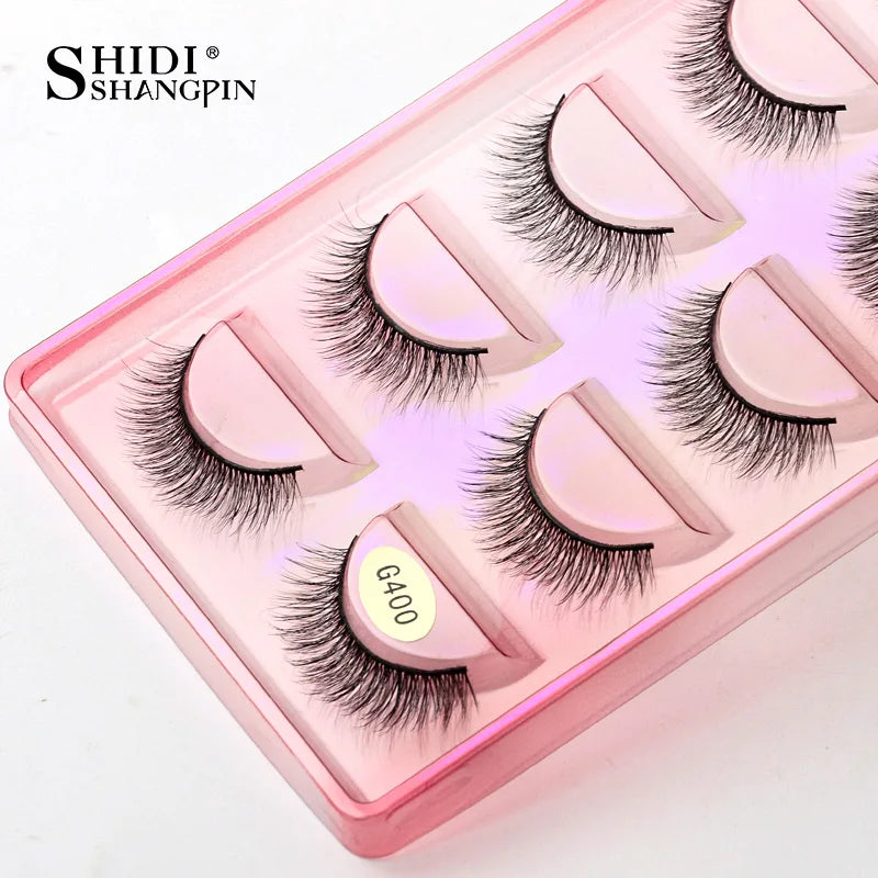 5 Pairs Natural Long Fake Eyelashes HandMade Light Soft Eyelash Wispy Extension False Lashes Bulk Makeup Tools