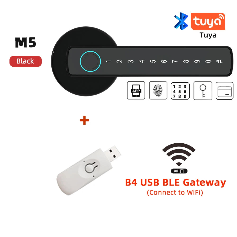 Smart Fingerprint Door Lock Digital Electronic Lock with Password/Key/IC Card/ Smartlife/ Tuya APP Unlock