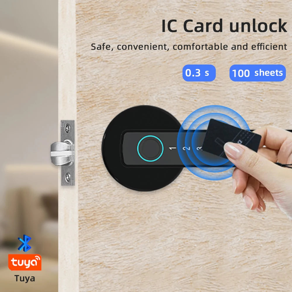 Smart Fingerprint Door Lock Digital Electronic Lock with Password/Key/IC Card/ Smartlife/ Tuya APP Unlock