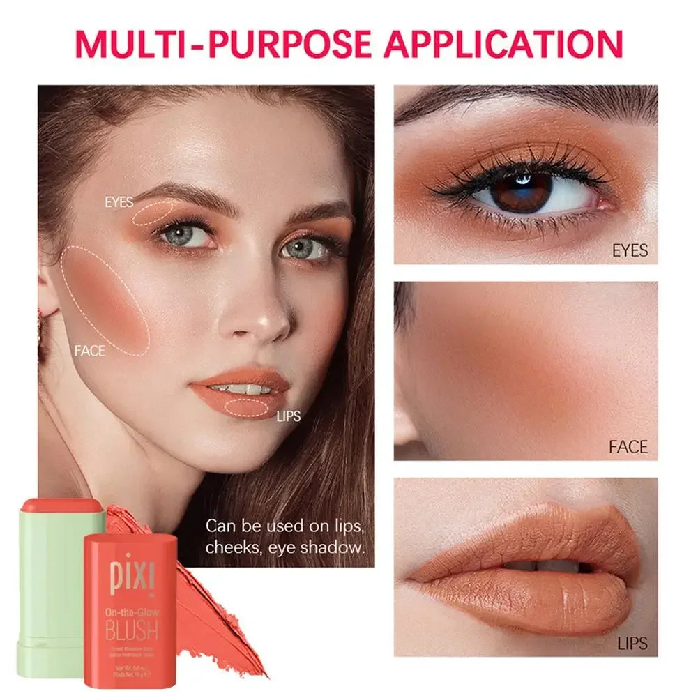 Multi-function Blush Stick Easy Tinted Makeup Rouge Brusher High Color Make Up Waterproof Long Lasting Render Brighten Skin