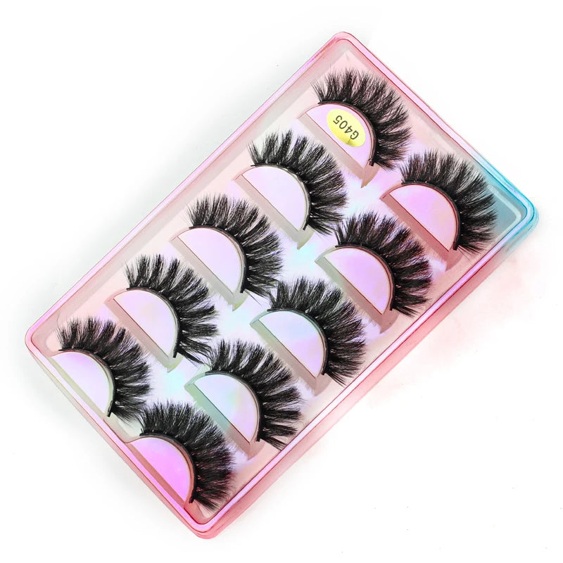 5 Pairs Natural Long Fake Eyelashes HandMade Light Soft Eyelash Wispy Extension False Lashes Bulk Makeup Tools