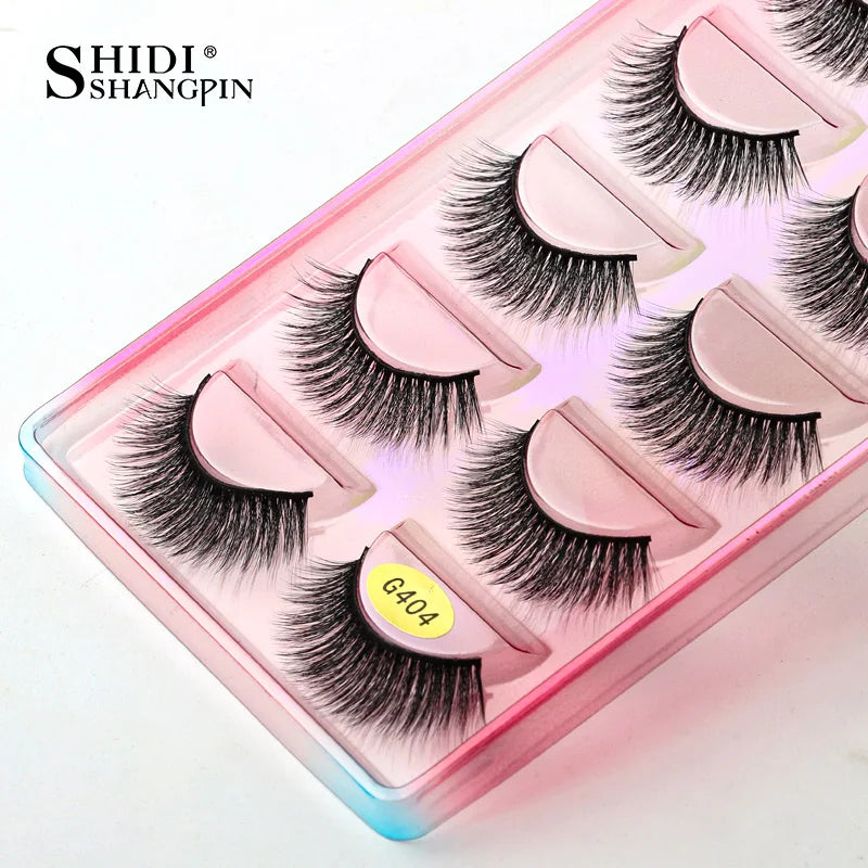 5 Pairs Natural Long Fake Eyelashes HandMade Light Soft Eyelash Wispy Extension False Lashes Bulk Makeup Tools