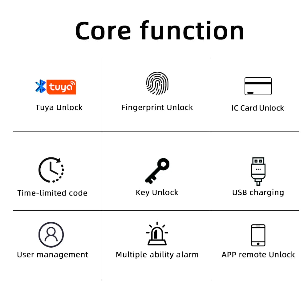 Smart Fingerprint Door Lock Digital Electronic Lock with Password/Key/IC Card/ Smartlife/ Tuya APP Unlock