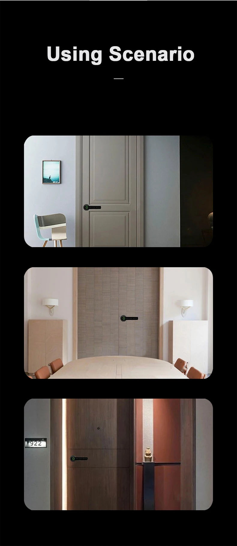 Smart Fingerprint Door Lock Digital Electronic Lock with Password/Key/IC Card/ Smartlife/ Tuya APP Unlock