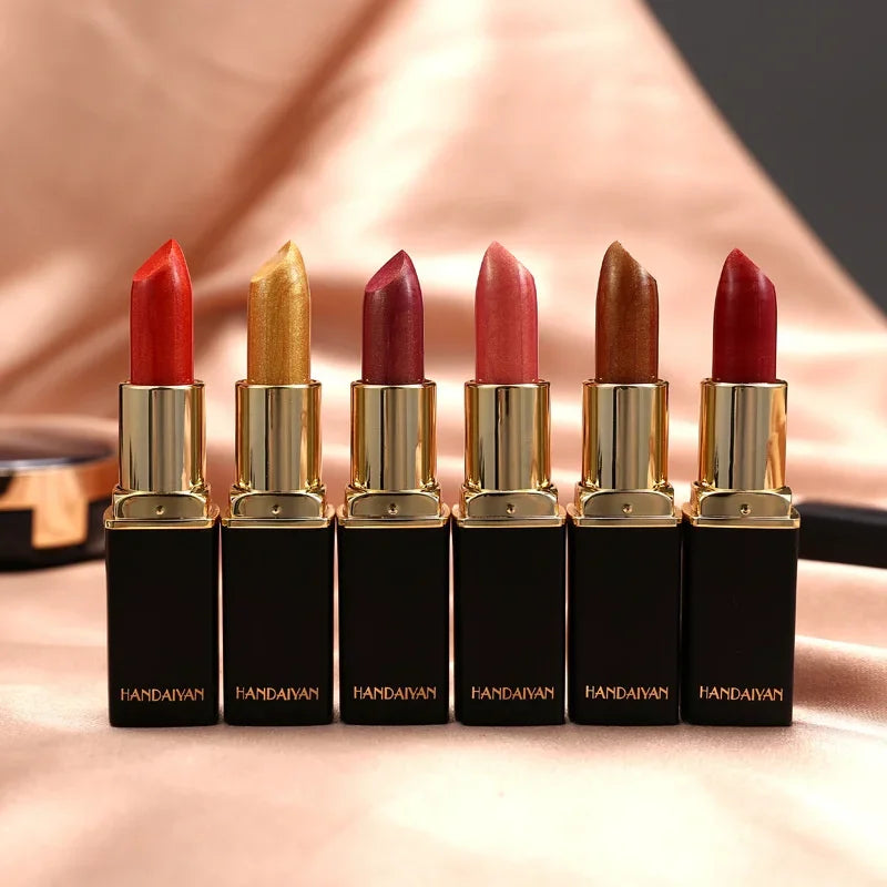 Waterproof Pink Glitter Lipstick Long Lasting Matte Lip Makeup Velve Red Sexy Shimmer Lipgloss Lips Beauty Make-up Cosmetics