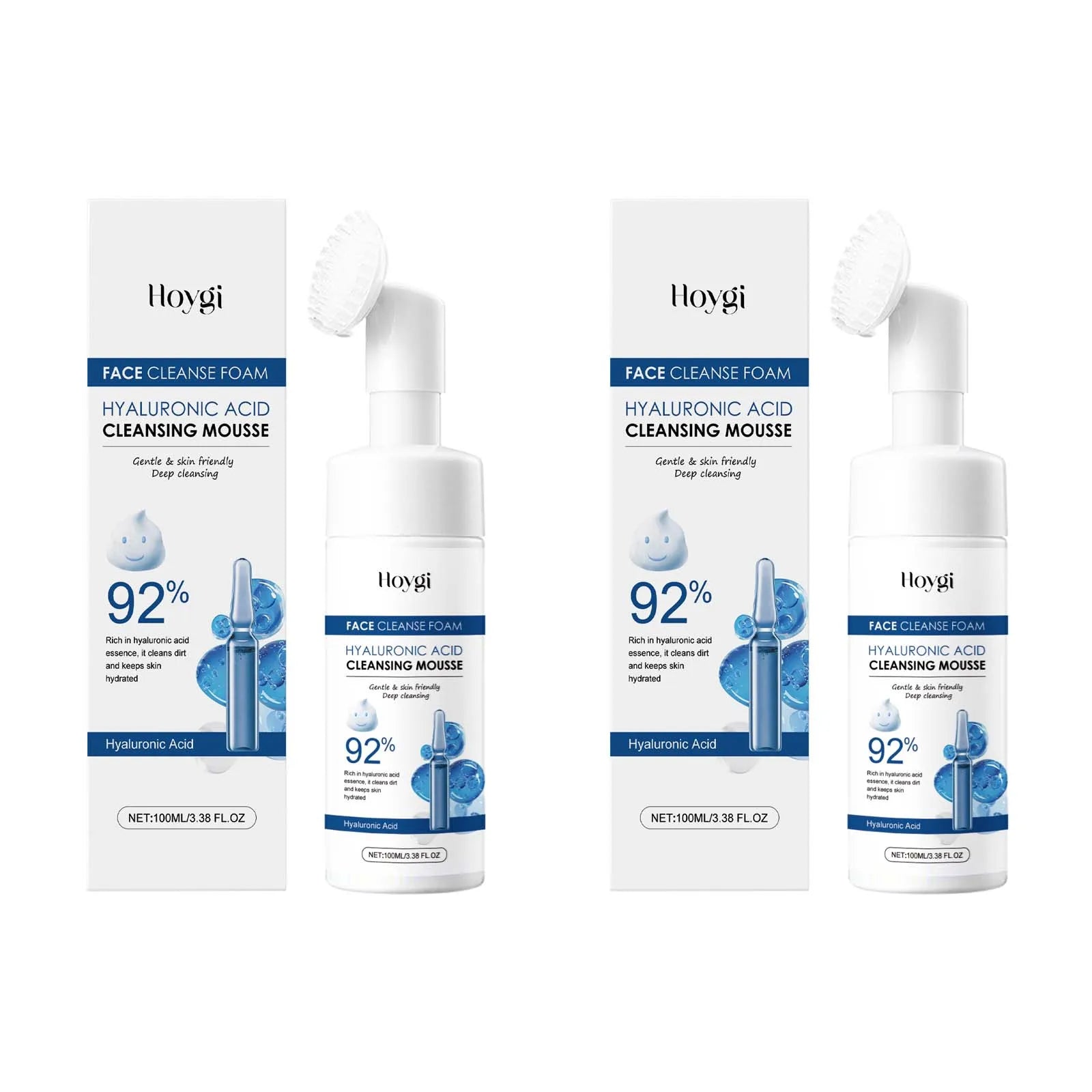 Hyaluronic Acid Cleansing Foam Gentle Moisturizing & Nourishing Oil Control Brightening Rejuvenation Face Wash Foam Face Cleanse