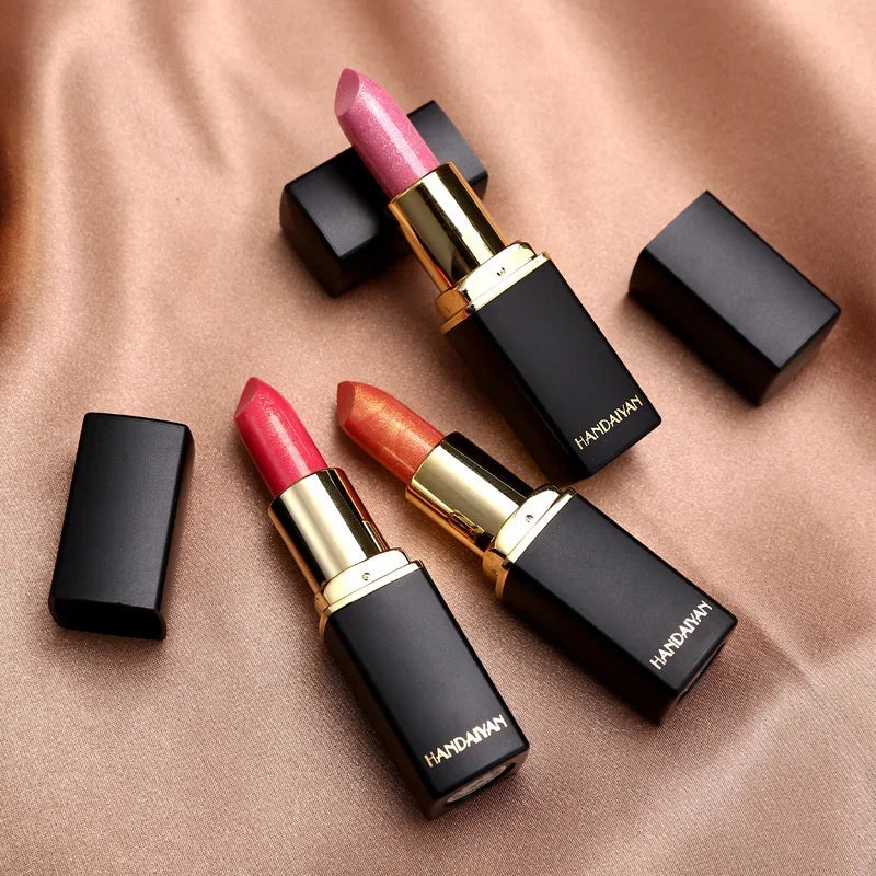 Waterproof Pink Glitter Lipstick Long Lasting Matte Lip Makeup Velve Red Sexy Shimmer Lipgloss Lips Beauty Make-up Cosmetics