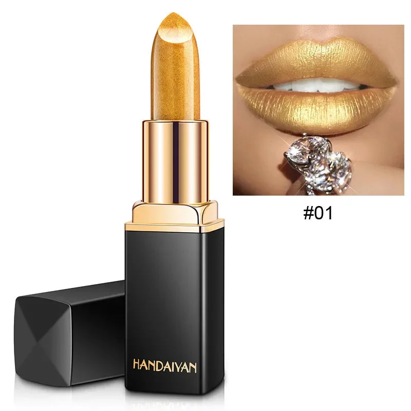 Waterproof Pink Glitter Lipstick Long Lasting Matte Lip Makeup Velve Red Sexy Shimmer Lipgloss Lips Beauty Make-up Cosmetics