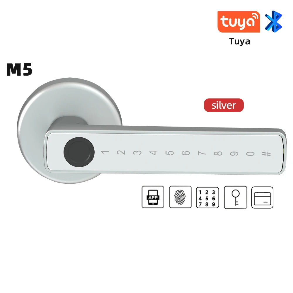 Smart Fingerprint Door Lock Digital Electronic Lock with Password/Key/IC Card/ Smartlife/ Tuya APP Unlock