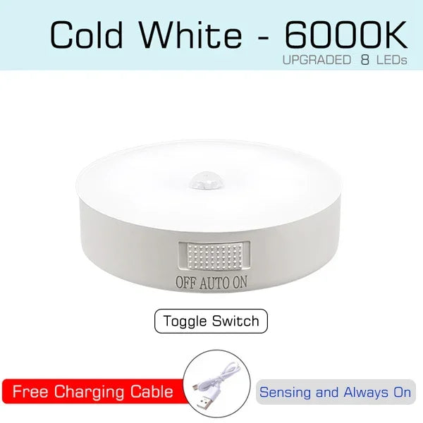 Nightlight Motion Sensor Light USB Rechargeable Night Light LED Lamp for Kitchen Bedroom Stairs Hallway Cabinet Closet Wardrobe
