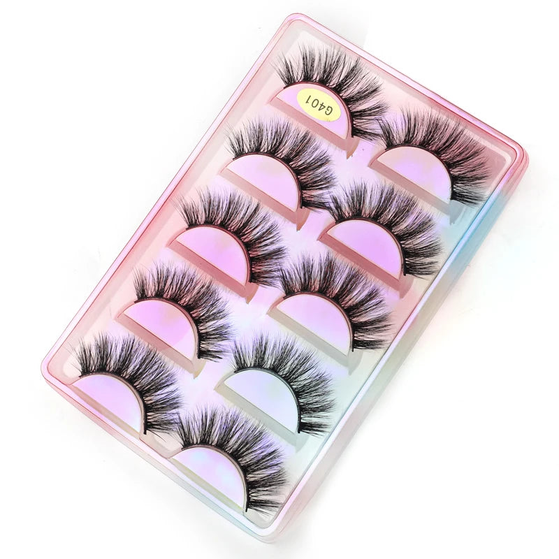 5 Pairs Natural Long Fake Eyelashes HandMade Light Soft Eyelash Wispy Extension False Lashes Bulk Makeup Tools