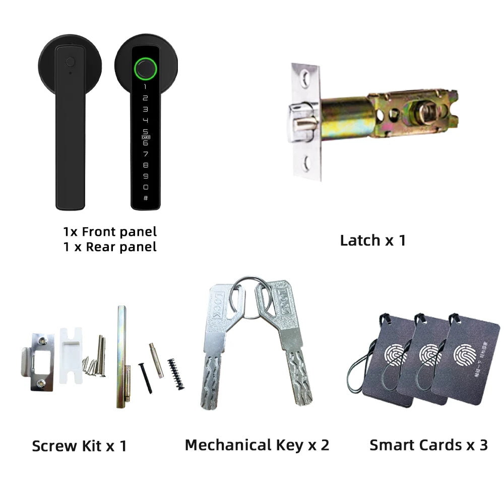 Smart Fingerprint Door Lock Digital Electronic Lock with Password/Key/IC Card/ Smartlife/ Tuya APP Unlock