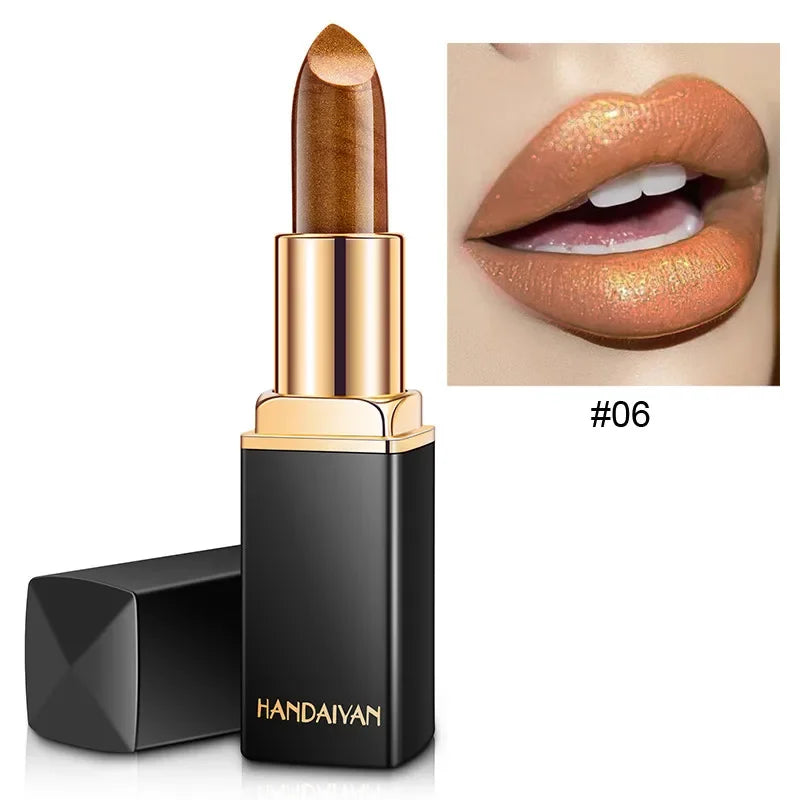 Waterproof Pink Glitter Lipstick Long Lasting Matte Lip Makeup Velve Red Sexy Shimmer Lipgloss Lips Beauty Make-up Cosmetics