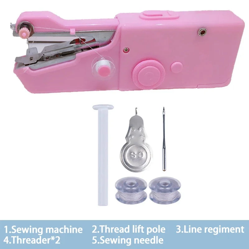Portable Manual Sewing Machine Handheld Rope-free Electric Quick Build DIY Apparel Supplies Arts Crafts Home Garden Embroidery