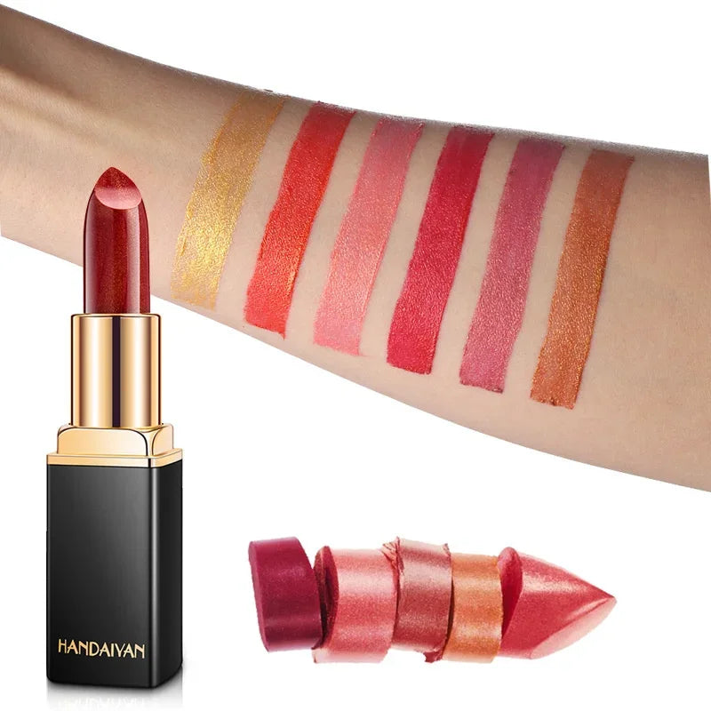 Waterproof Pink Glitter Lipstick Long Lasting Matte Lip Makeup Velve Red Sexy Shimmer Lipgloss Lips Beauty Make-up Cosmetics