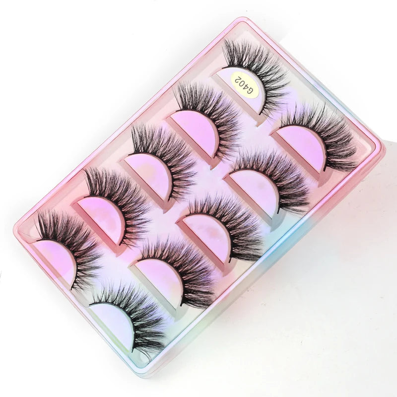 5 Pairs Natural Long Fake Eyelashes HandMade Light Soft Eyelash Wispy Extension False Lashes Bulk Makeup Tools