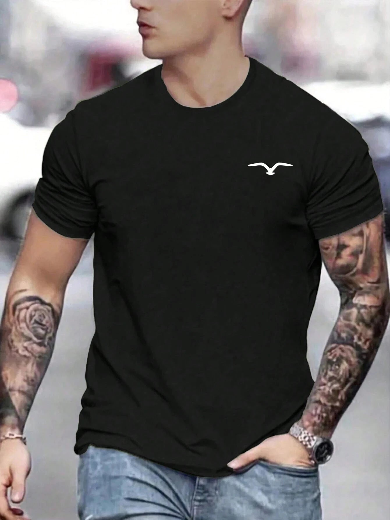 Seagull Men Cotton T-shirt Luxury Brand Fashion Big Size Top Casual Short Sleeve Streetwear Classic New Arrival Tee S-4XL