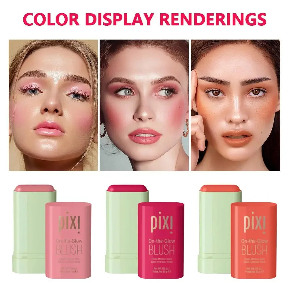 Multi-function Blush Stick Easy Tinted Makeup Rouge Brusher High Color Make Up Waterproof Long Lasting Render Brighten Skin