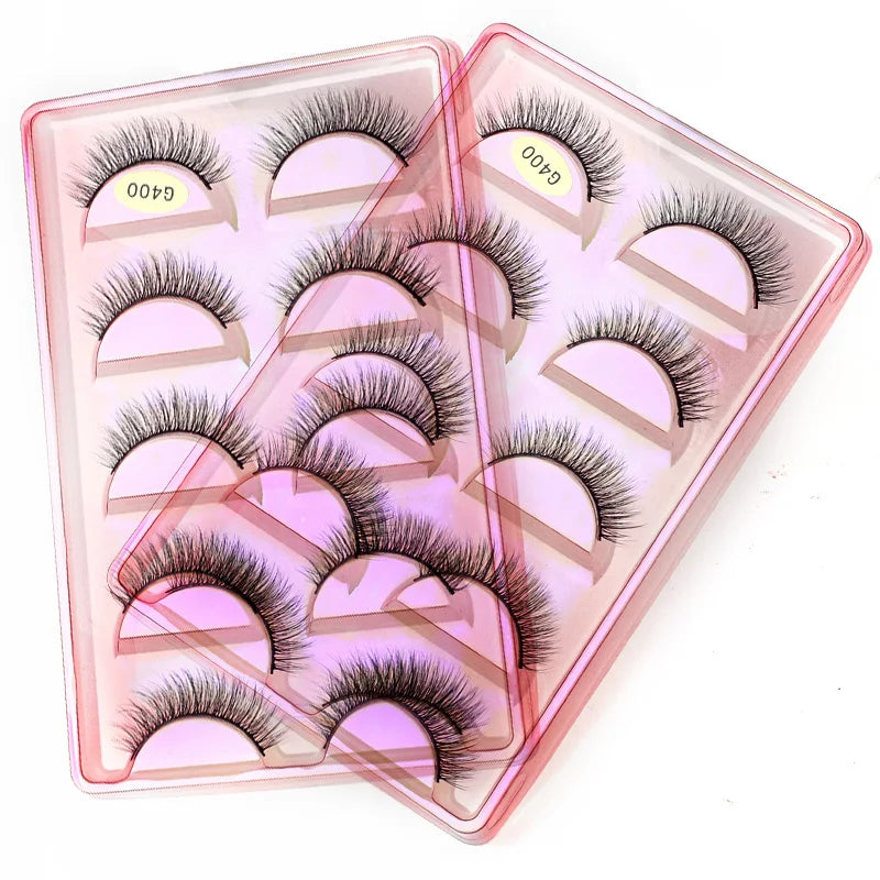 5 Pairs Natural Long Fake Eyelashes HandMade Light Soft Eyelash Wispy Extension False Lashes Bulk Makeup Tools