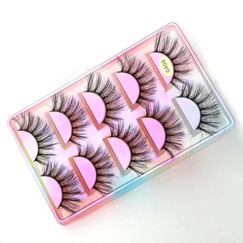 5 Pairs Natural Long Fake Eyelashes HandMade Light Soft Eyelash Wispy Extension False Lashes Bulk Makeup Tools