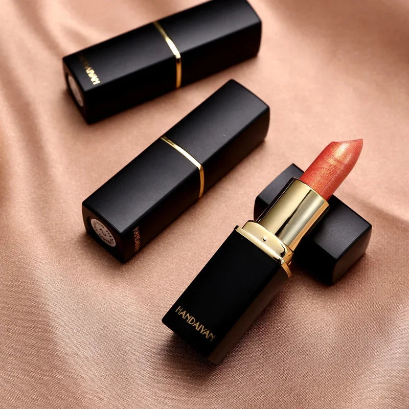 Waterproof Pink Glitter Lipstick Long Lasting Matte Lip Makeup Velve Red Sexy Shimmer Lipgloss Lips Beauty Make-up Cosmetics