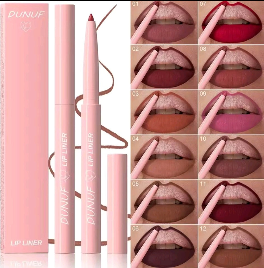 Matte Slim Lip Liner – Waterproof Red Brown Contour Pencil