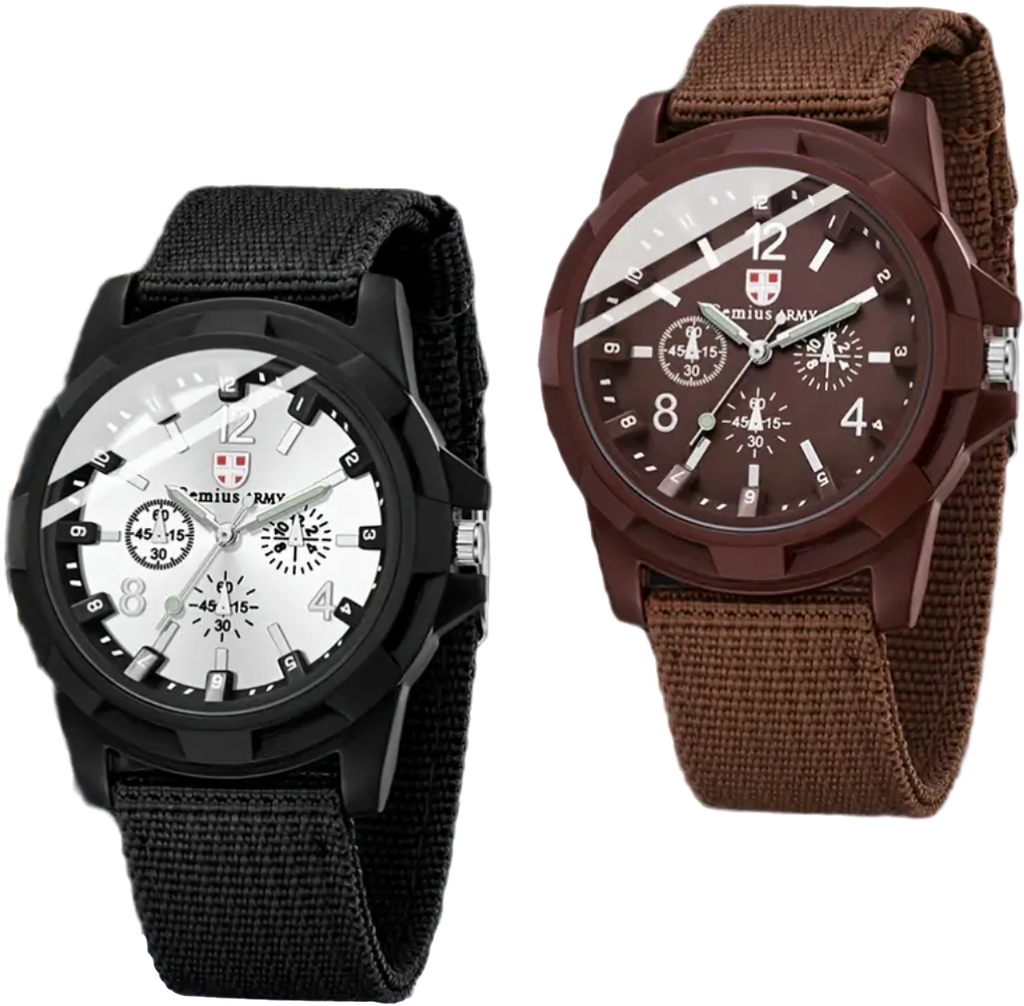 2pcs Unisex Quartz Watch Set – Casual Digital Display, Non-Alloy Case