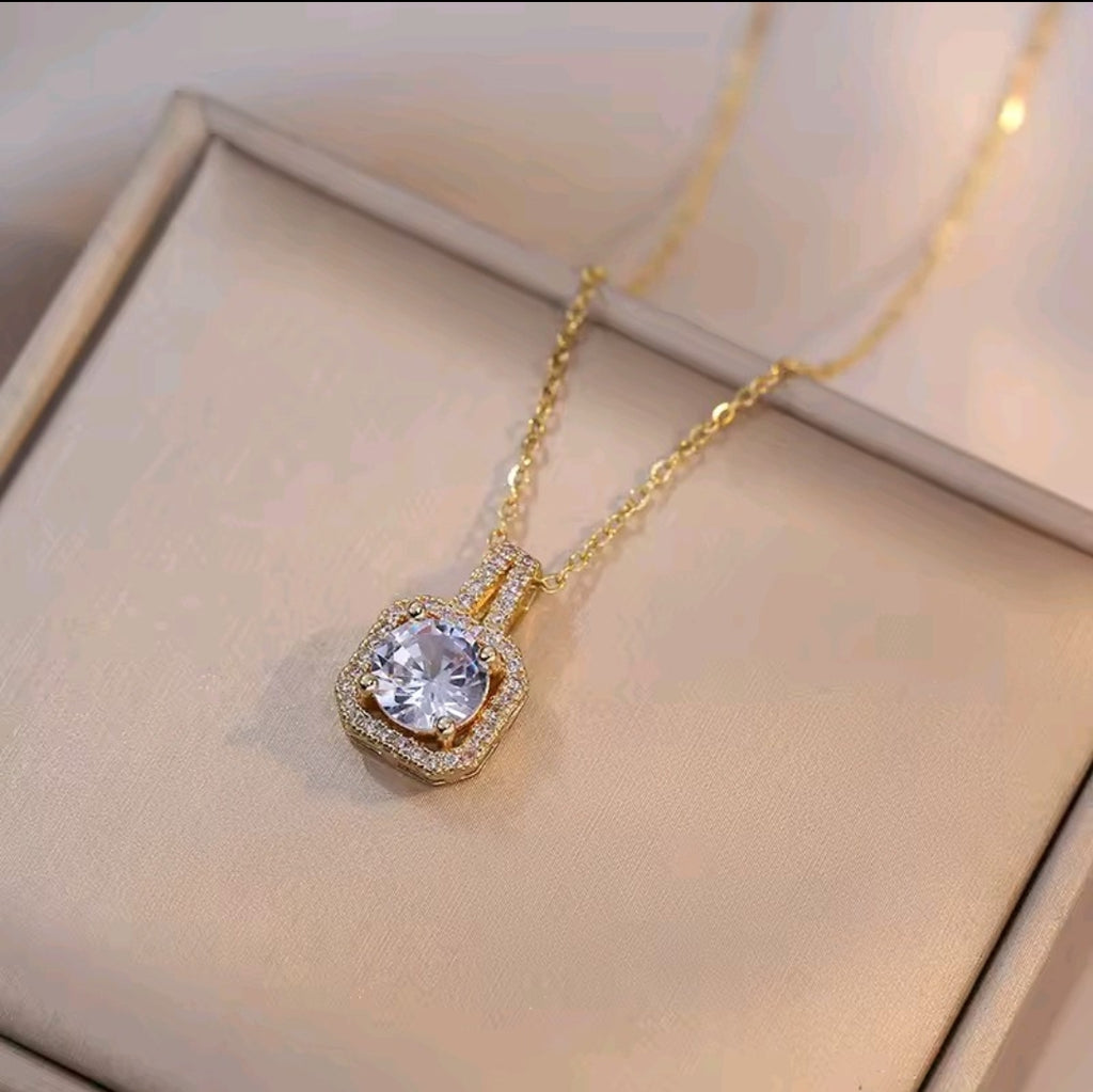 Luxury Women’s Zircon Jewelry Set – Necklace, Earrings & Ring for Weddings and Engagements