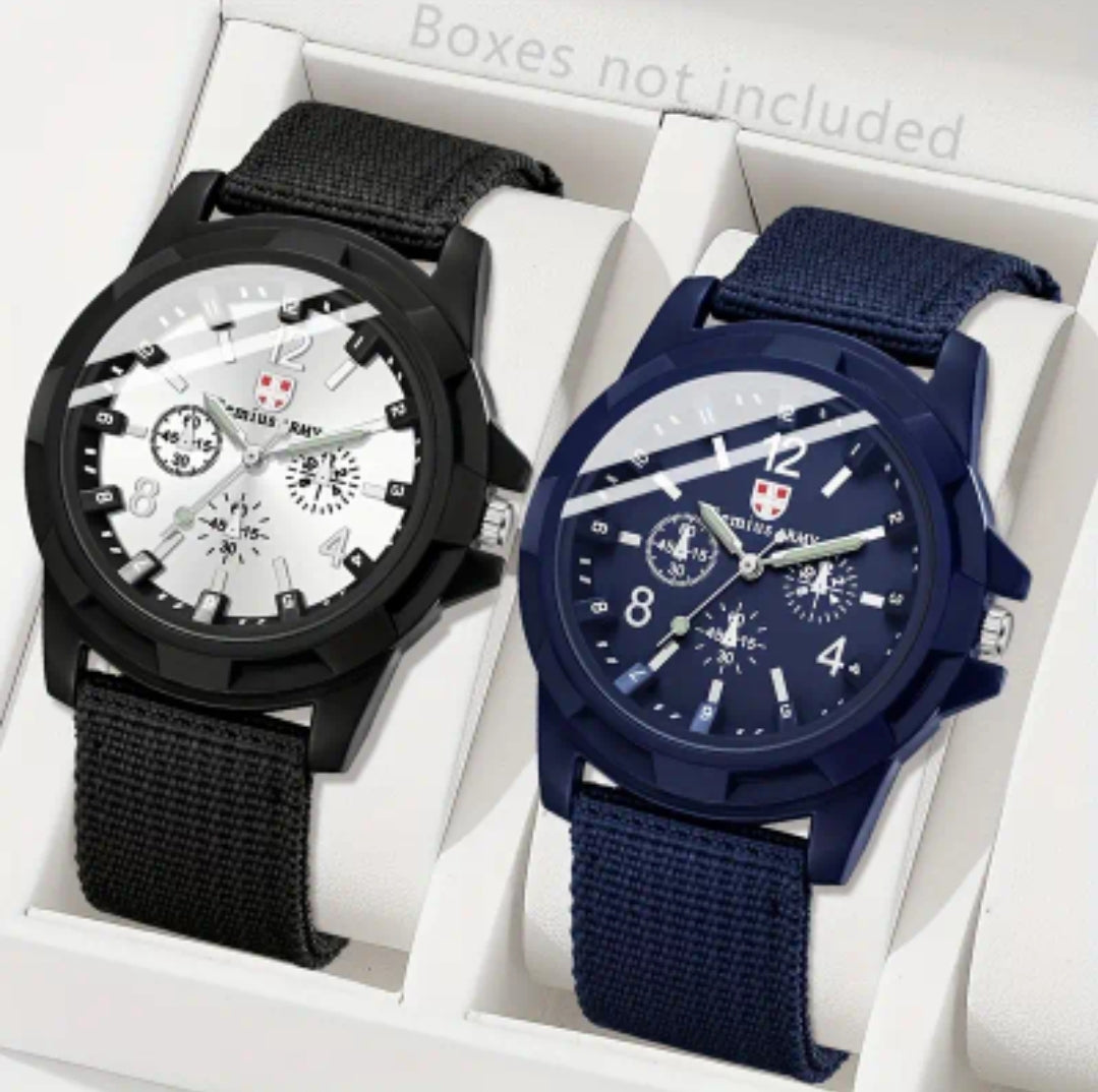 2pcs Unisex Quartz Watch Set – Casual Digital Display, Non-Alloy Case