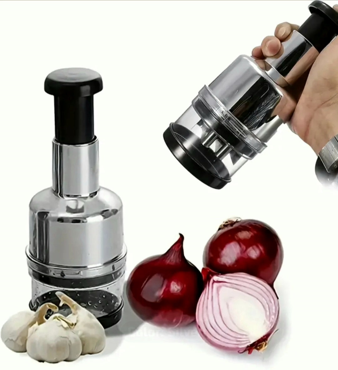 Hand Press Chopper-easy chopping 5 in 1