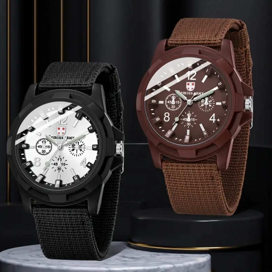 2pcs Unisex Quartz Watch Set – Casual Digital Display, Non-Alloy Case